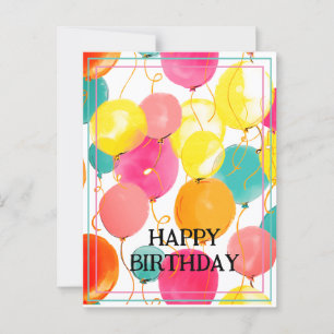 Feierliche Geburtstagsballons Postkarte