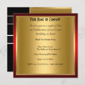 Feierliche Geburtstagsfeier der Black Krawatte Einladung (Vorne/Hinten)