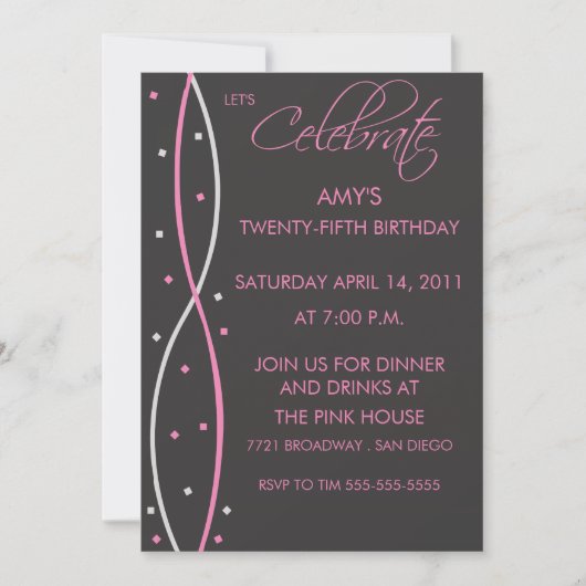 Feierliche Geburtstagsfeier Einladung (Vorderseite)