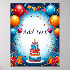 Feierliche Geburtstagsfeier mit Ballons Poster