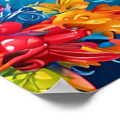 Feierliche Geburtstagsfeier mit Ballons Poster (Ecke)