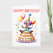 Feierliche Geburtstagsparty Clown Karte (Vorderseite)