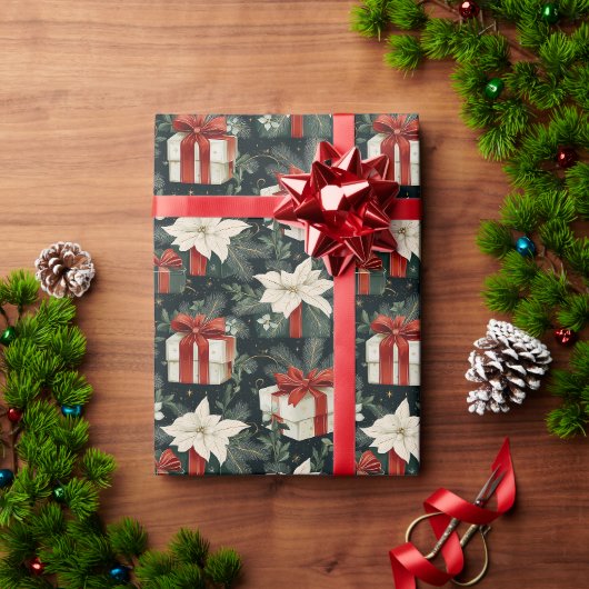 Feierliche Geschenkboxen Muster - Red Ribbons Geschenkpapier (Feiertagsgeschenk)