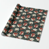 Feierliche Geschenkboxen Muster - Red Ribbons Geschenkpapier (Ungerollt)