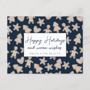 Feierliche Gingerbrot Business Happy Holidays Feiertagspostkarte