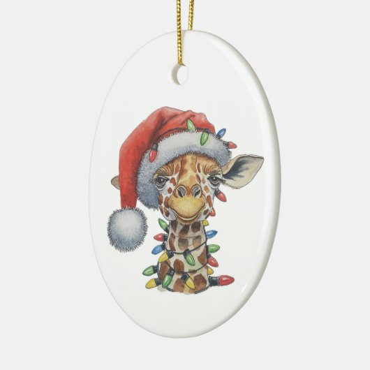 Feierliche Giraffe Keramik Ornament (Links)