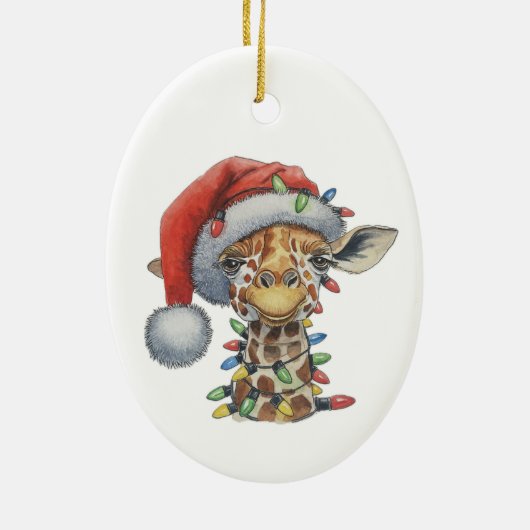 Feierliche Giraffe Keramik Ornament (Hinten)