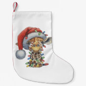 Feierliche Giraffe Kleiner Weihnachtsstrumpf (Vorderseite)