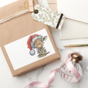 Feierliche Giraffe Rechteckiger Aufkleber