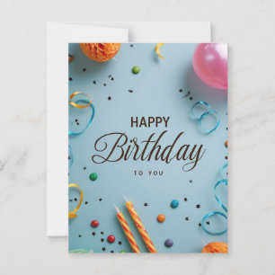 Feierliche Glückwünsche zum Geburtstag für Sie Fla Postkarte