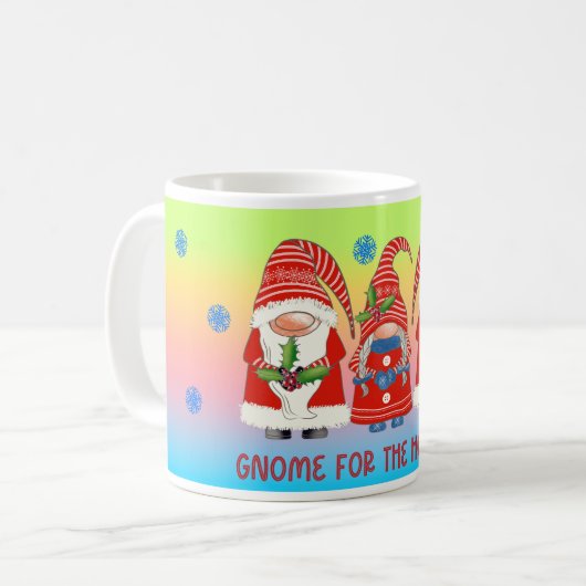 Feierliche Gnome feiern Urlaub Kaffeetasse (Vorderseite Links)
