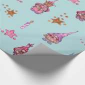 Feierliche Gnome, Kerzen, Sterne Geschenkpapier (Ecke)