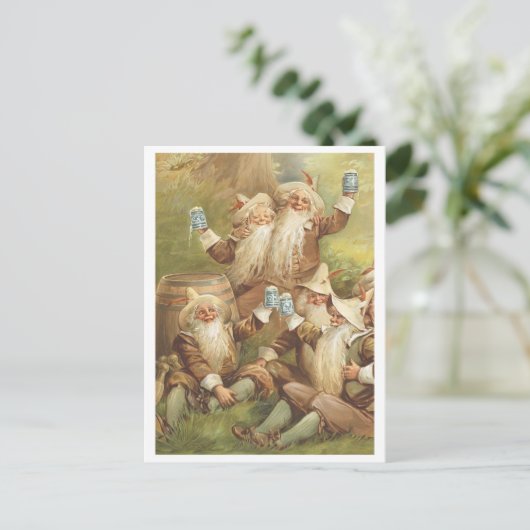 Feierliche Gnomes Postkarte (Stehend Vorderseite)