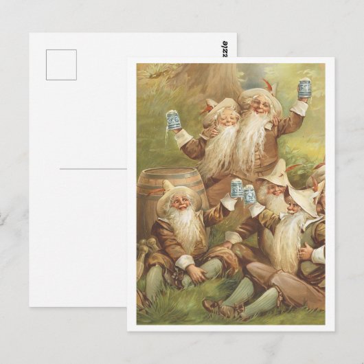 Feierliche Gnomes Postkarte (Vorne/Hinten)