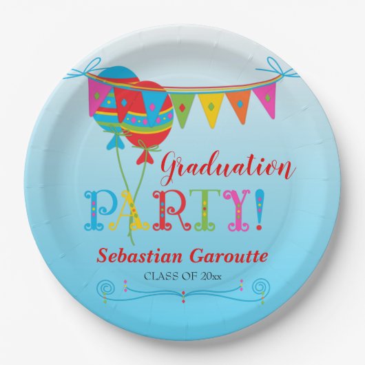 Feierliche Graduierungsparty Pappteller (Vorderseite)