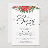 Feierliche Grün Blumenurlaub 60. Geburtstag Einladung (Vorderseite)