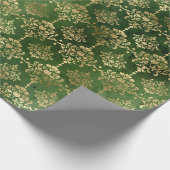 Feierliche Grün & Gold Fohlen Winterweihnachtsdämm Geschenkpapier (Ecke)