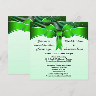 Feierliche Grüne Hochzeit 5,25" x 5,25" Einladung