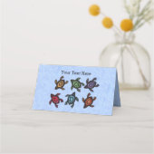 Feierliche Gruppe der Schildkröten Muscheln Platzkarte (Rückseite)