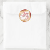 Feierliche Grüße "Happy Holidays" Runder Aufkleber (Tasche)