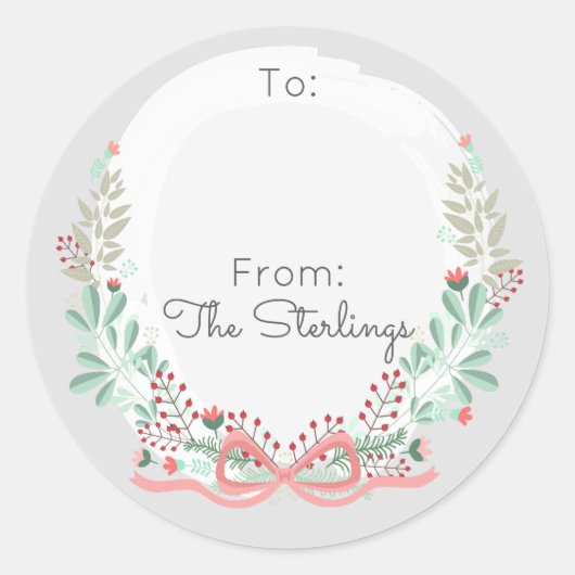 Feierliche Grüße Moderne Blumenstrauß zum und von Runder Aufkleber (Vorderseite)