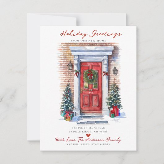 Feierliche Grüße Neue Zuhause Door Moving Ankündig Ankündigung (Vorderseite)