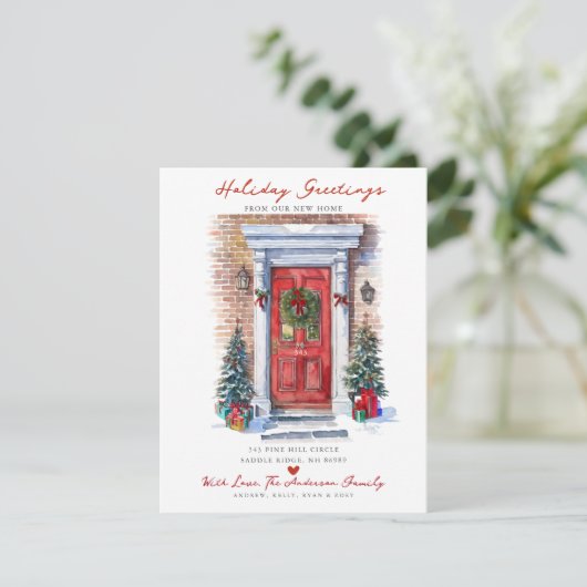 Feierliche Grüße Neue Zuhause Door Moving Ankündig Ankündigung (Stehend Vorderseite)