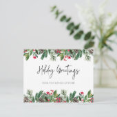 Feierliche Grüße Postkarte, Weihnachten Urlaub (Stehend Vorderseite)