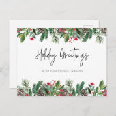 Feierliche Grüße Postkarte, Weihnachten Urlaub (Vorne/Hinten)