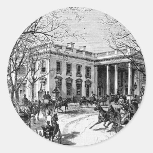 Feierliche Grüße von den Karten des Weißen Hauses Runder Aufkleber (Vorderseite)