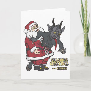 Feierliche Grüße von Krampus (und Santa) Feiertagskarte