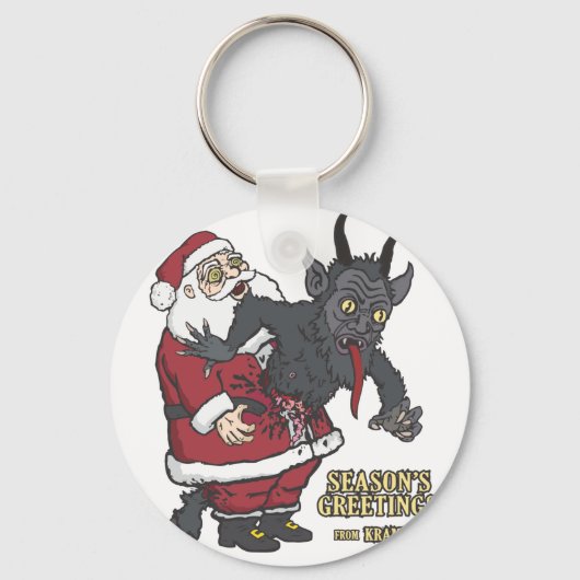 Feierliche Grüße von Krampus (und Santa) Schlüsselanhänger (Vorderseite)