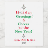 Feierliche Grüße Weinflaschen Etikett (Einzelnes Label)