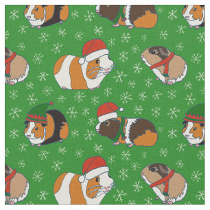 Feierliche Guinea Schweine Weihnachten Gemustert Stoff