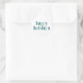 Feierliche Happy Holidays Typografie Blaues Design Runder Aufkleber (Tasche)