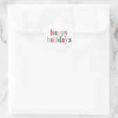Feierliche Happy Holidays Typografie Rotes Design Runder Aufkleber (Tasche)