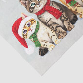 Feierliche Haustiere in Weihnachtsmannmützen Frohe Seidenpapier (Ausschnitt)