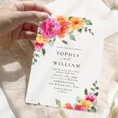 Feierliche, hellrosa Blume Orange Hochzeiten Einladung