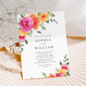 Feierliche, hellrosa Blume Orange Hochzeiten Einladung