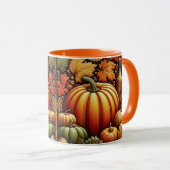 Feierliche Herbstsaison Harvest Pumpkins Tasse (VorderseiteRechts)