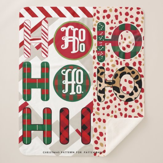 Feierliche "HO HO HO" Weihnachtsfeier Fleece & She Sherpadecke (Vorderseite)