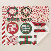 Feierliche "HO HO HO" Weihnachtsfeier Fleece & She Sherpadecke (Vorderseite (Horizontal))