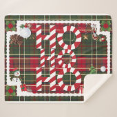 Feierliche "HO HO HO" Weihnachtsfeier Fleece & She Sherpadecke (Vorderseite (Horizontal))