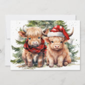 Feierliche Hochlandkuhtiere frohe Weihnachten (Vorderseite)