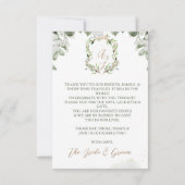 Feierliche Hochzeit Danke, dass Sie Kartengeschenk Dankeskarte (Rückseite)