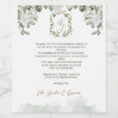 Feierliche Hochzeit Danke, dass Sie Wein geschenkt Weinetikett (Einzelnes Label)