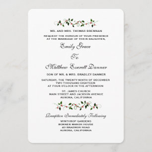 Feierliche Hochzeit im Dezember Einladung