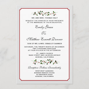 Feierliche Hochzeit im Dezember Einladung