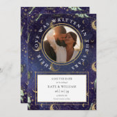 Feierliche Hochzeit im Foto der Sterne Save The Date (Vorne/Hinten)