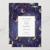 Feierliche Hochzeit im Foto der Sterne Save The Date (Vorne/Hinten)